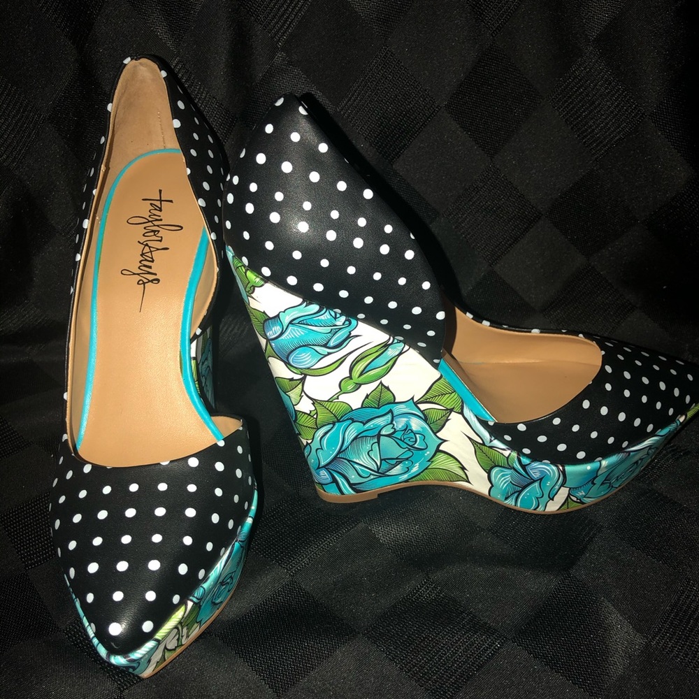Polka Dot and Floral Wedges